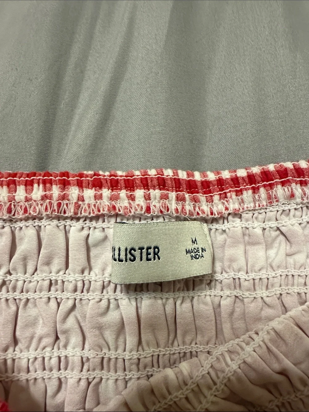 Hollister Red and White Gingham Smocked Sundress